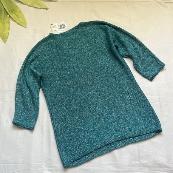 Nwt Cleo Peacock Metallic Pullover Sweater - Picture 7 of 9